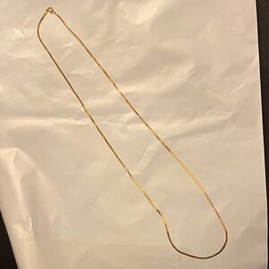 Minimal Gold Herringbone Necklace for Women